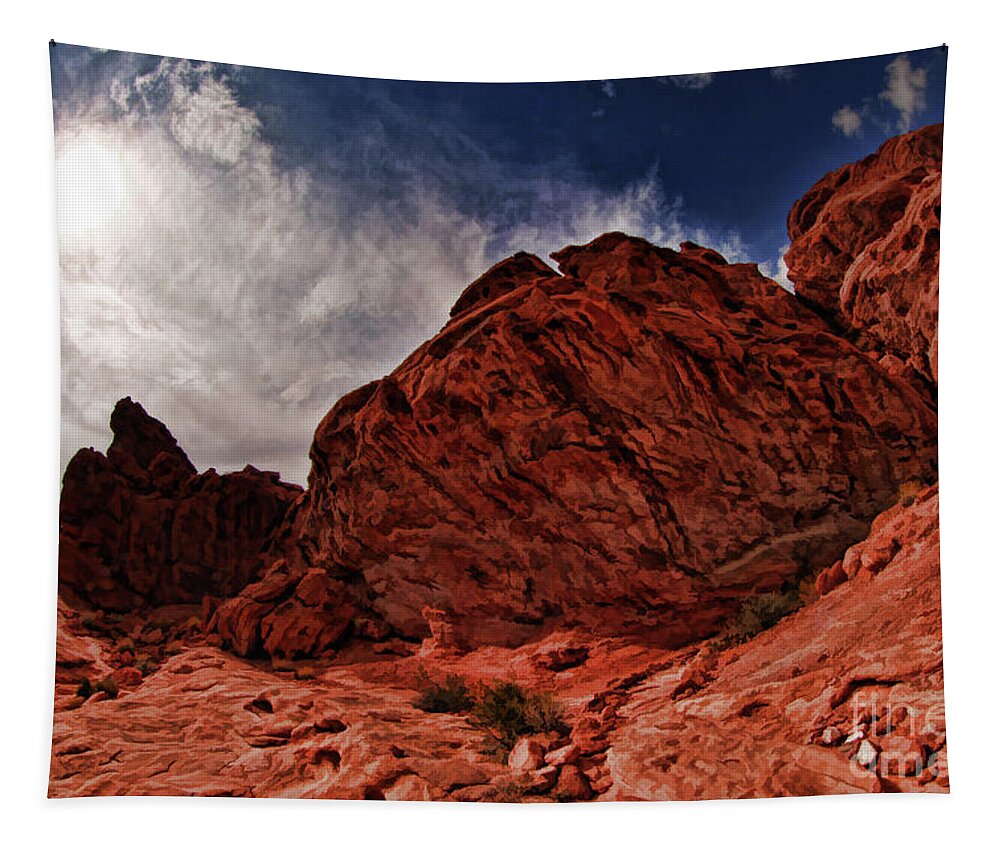 Valley Of Fire Tapestry featuring the photograph Valley Of Fire Giant Boulders by Blake Richards