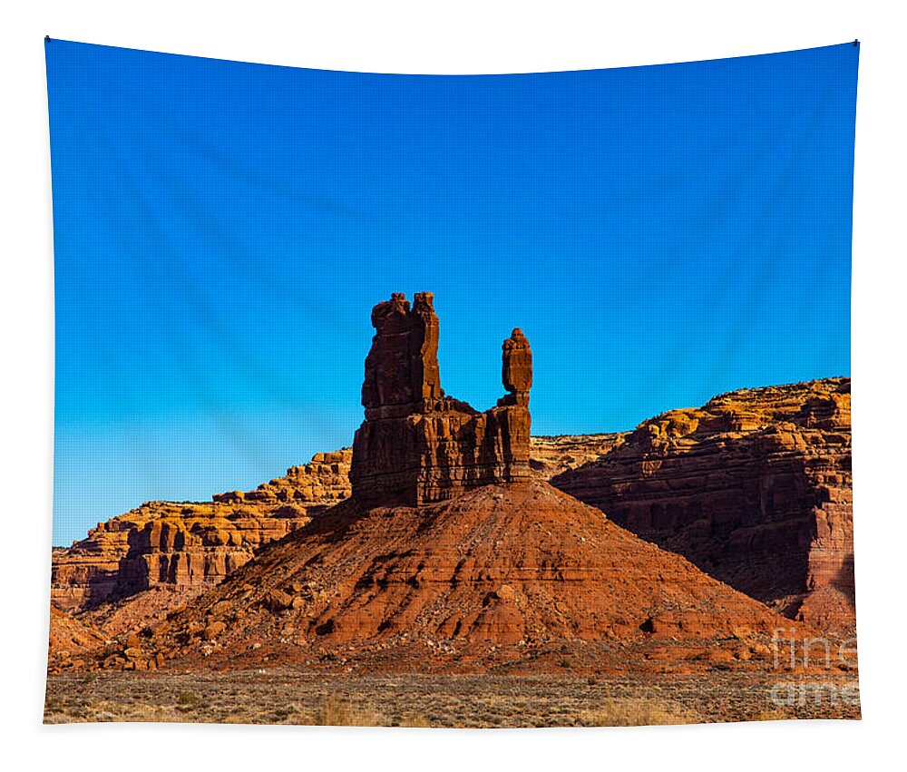 Valley Of The Gods Mexican Hat Utah Tapestry featuring the photograph Valley of the Gods by JD Smith