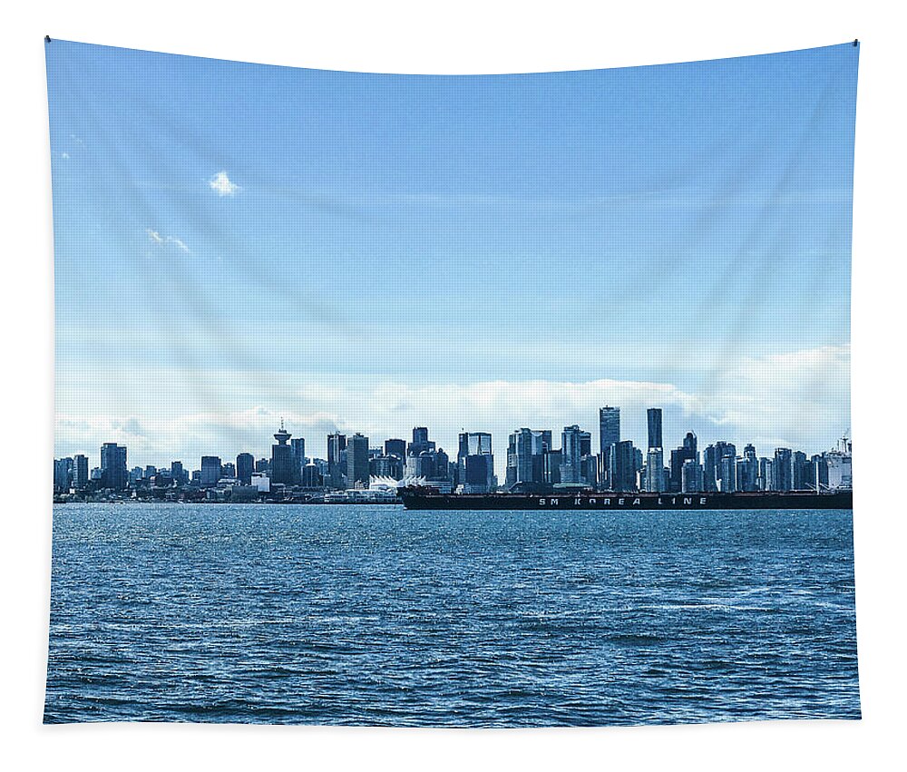 Vancouver Gastown Canada Tapestry featuring the photograph Vancouver from North Vancouver British Columbia 5228 by Amyn Nasser