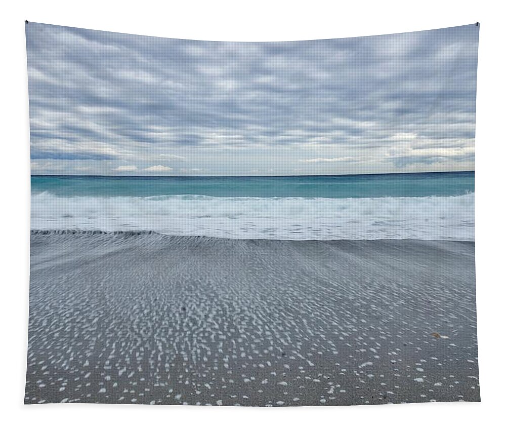Waves Tapestry featuring the photograph Varigotti. Novembre 2015 by Marco Cattaruzzi