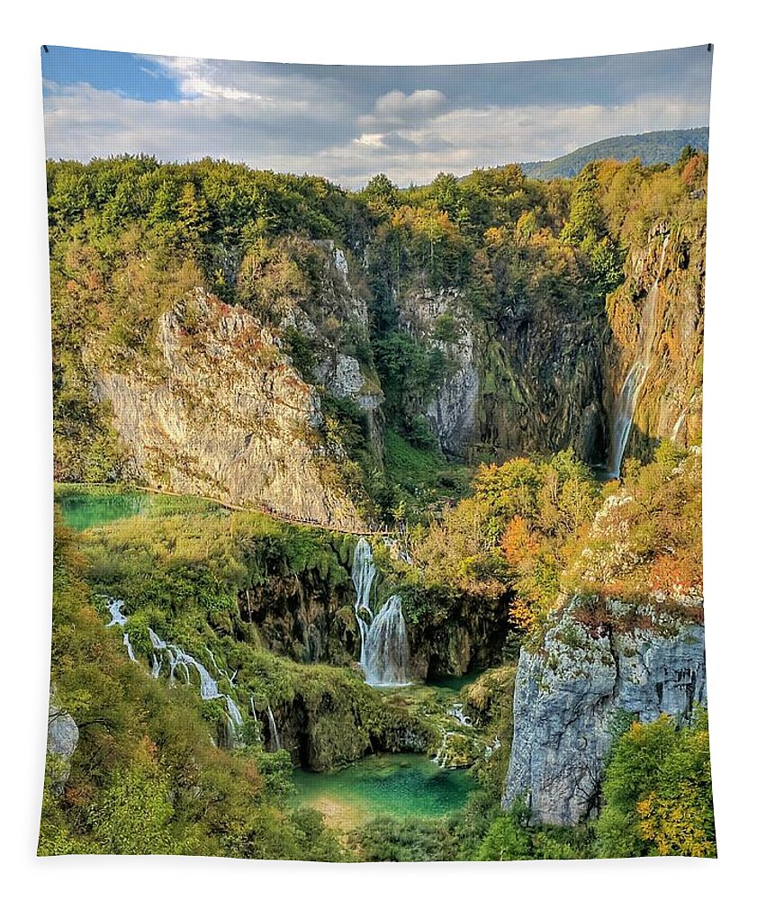 Plitvice Lakes Tapestry featuring the photograph Veliki Slap Waterfall 2 by Yvonne Jasinski