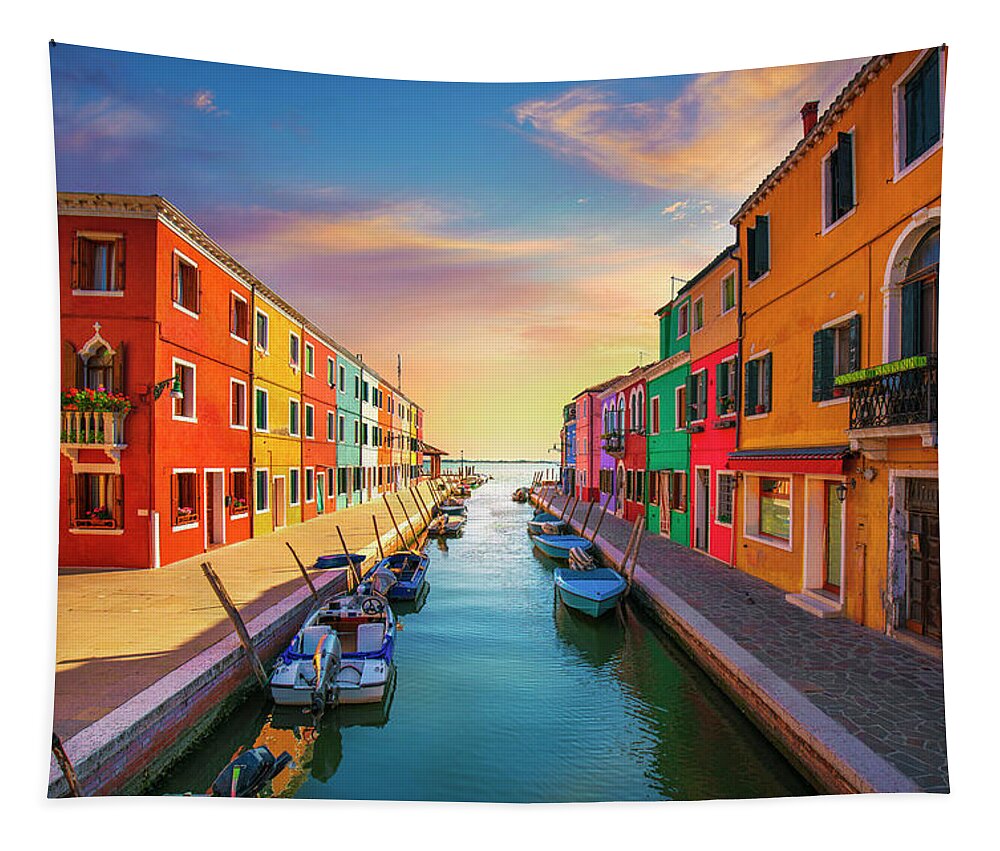 Burano Tapestry featuring the photograph Burano Late Afternoon by Stefano Orazzini