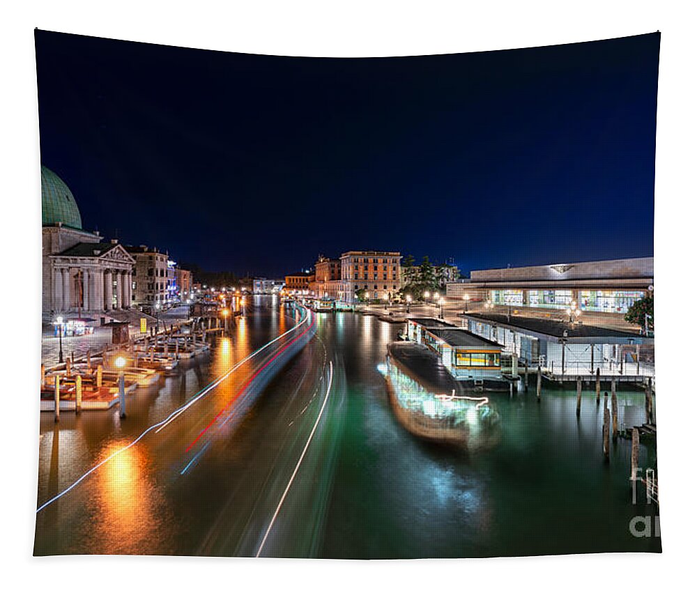 Bridge Tapestry featuring the photograph Venice view from Ponte degli Scalzi by The P