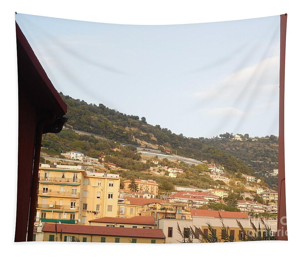 Ventimiglia Tapestry featuring the photograph Ventimiglia Buildings by Aisha Isabelle