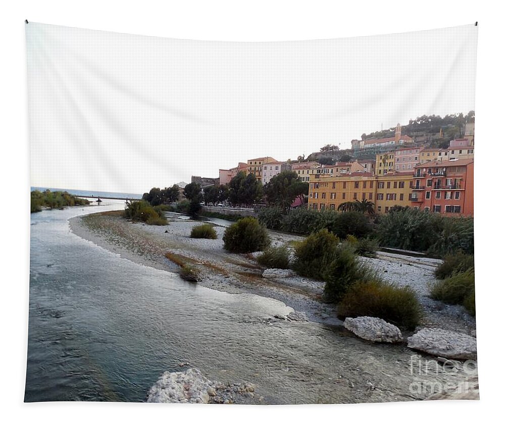 Ventimiglia Tapestry featuring the photograph Ventimiglia Riverbank by Aisha Isabelle