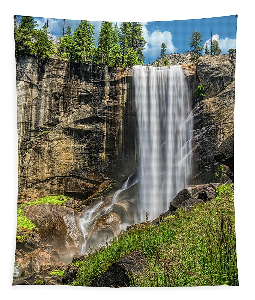 Vernal Falls Tapestry featuring the photograph Vernal Falls - Enjoying the Spray by Kenneth Everett