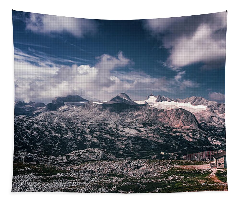View Tapestry featuring the photograph Dachstein mountain range by Vaclav Sonnek