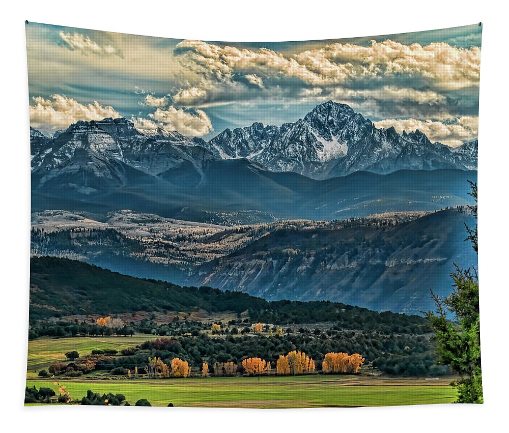 Mt Sneffels Tapestry featuring the photograph View to Mt Sneffels by Alana Thrower