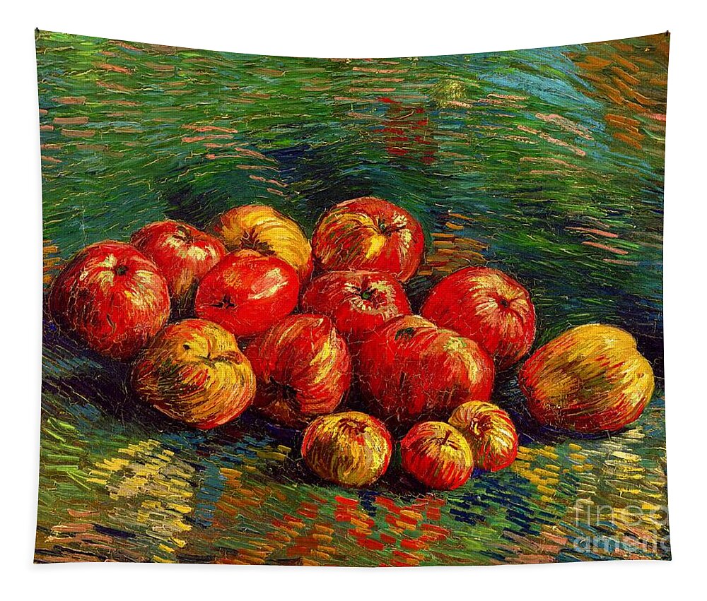 Apples By Vincent Van Gogh Tapestry featuring the painting Vincent van Gogh - Apples by Alexandra Arts