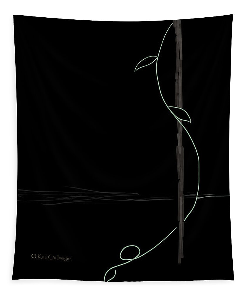 Abstract Tapestry featuring the digital art Vine Minimalist Abstract by Kae Cheatham