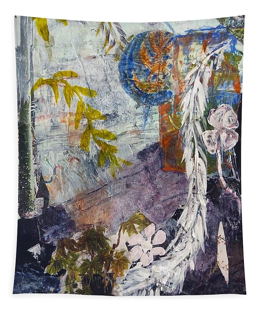 Garden Tapestry featuring the mixed media Vines by Suzanne Berthier