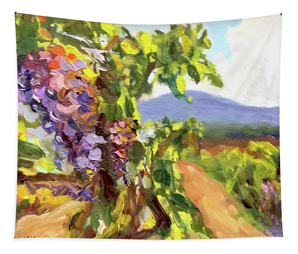 Grapes Tapestry featuring the painting Vineyard Grapes by Shawn Smith