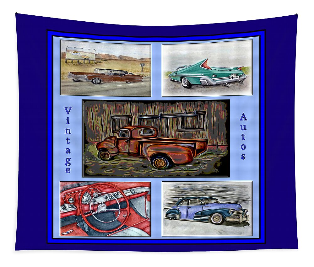 Chevy Tapestry featuring the digital art Vintage Auto Poster by Ronald Mills
