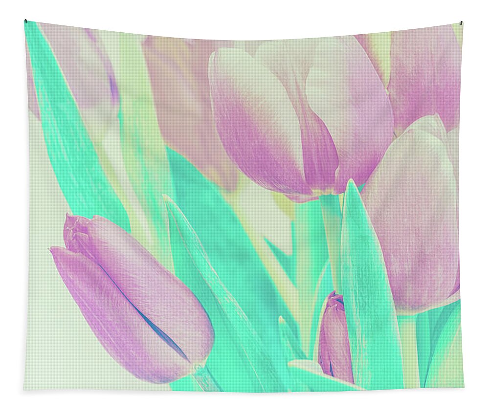 Purple Tapestry featuring the photograph Vintage Purple Tulip Bouquet by Marianne Campolongo