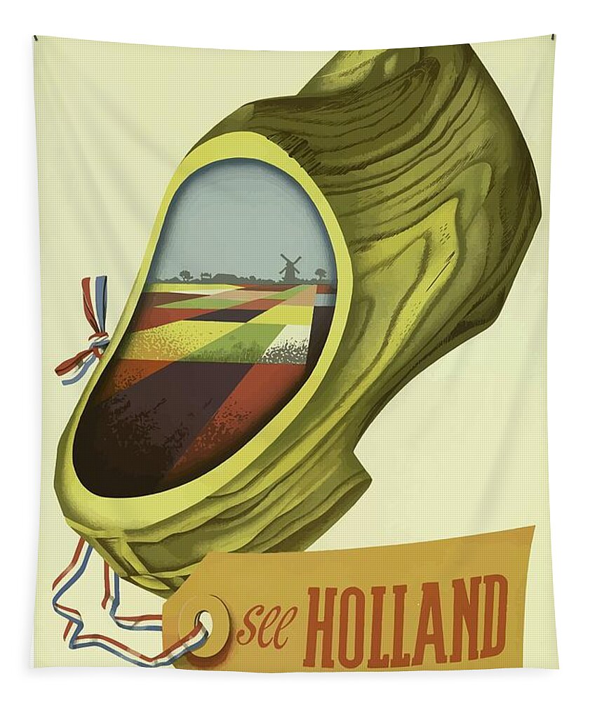 Vintage Tapestry featuring the mixed media Vintage Travel Poster Holland by Movie Poster Prints