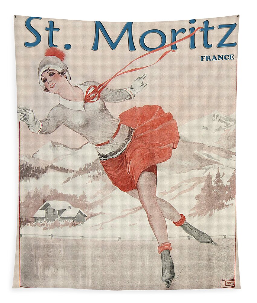 St Moritz Tapestry featuring the photograph Vintage Travel St Moritz by Andrew Fare