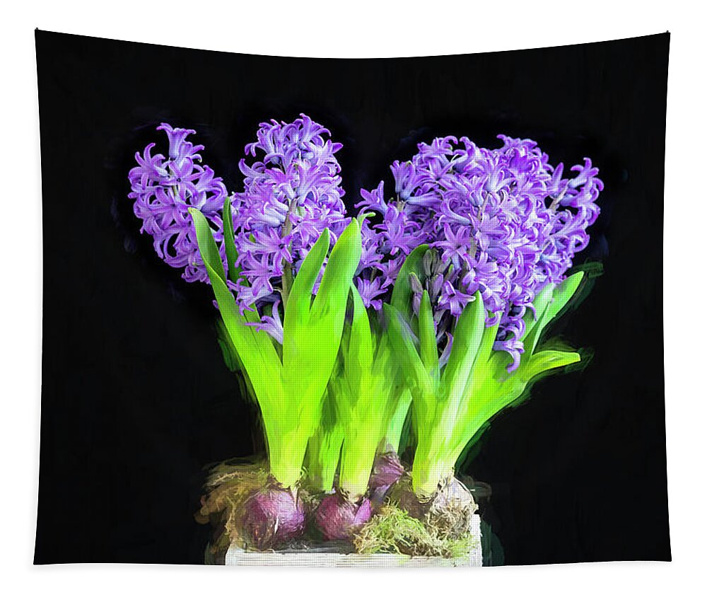 Hyacinths Tapestry featuring the photograph Violet Hyacinths X101 by Rich Franco