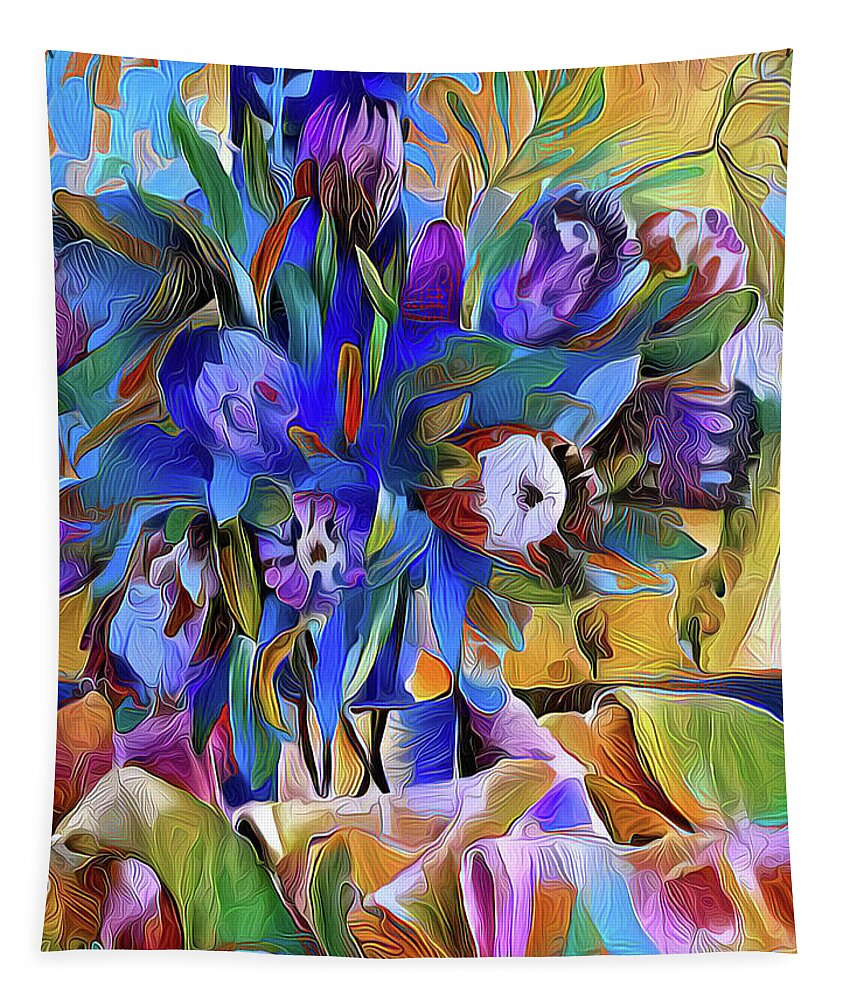 *db Tapestry featuring the digital art Violet proteas by Jeremy Holton
