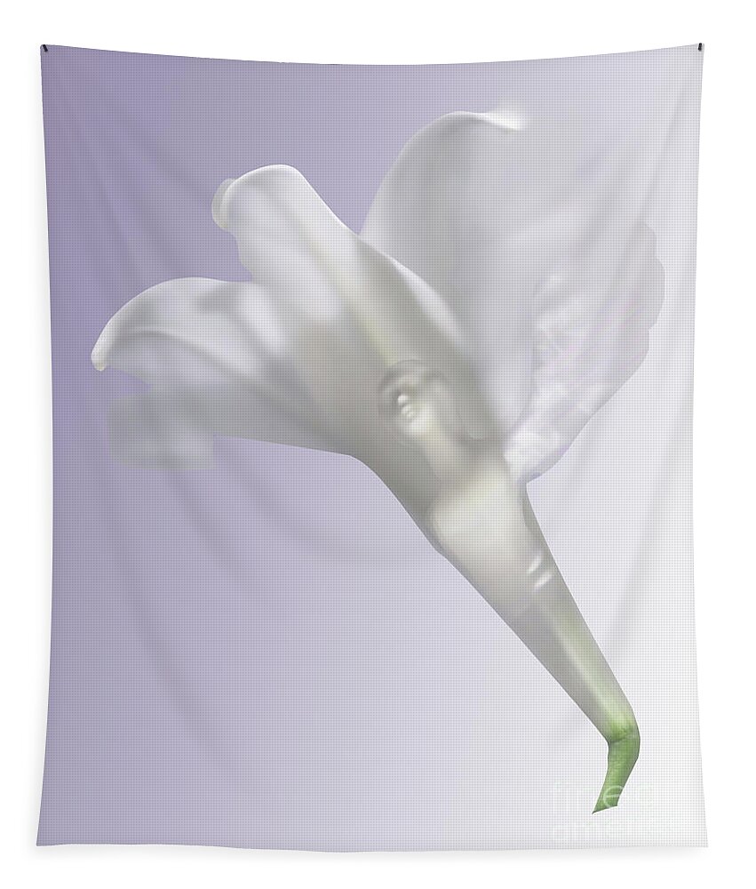 Angel Tapestry featuring the photograph Violet Winged Woman in White Lily by Heather Kirk and Abundant Eight Creative