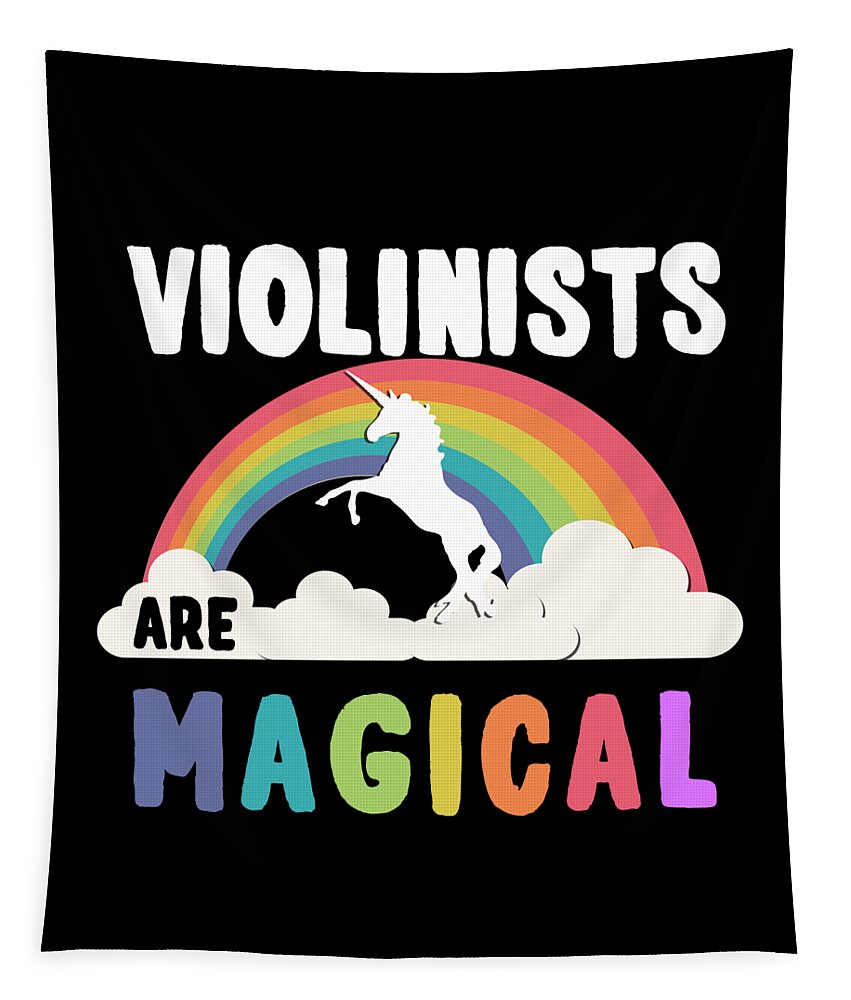 Funny Tapestry featuring the digital art Violinists Are Magical by Flippin Sweet Gear