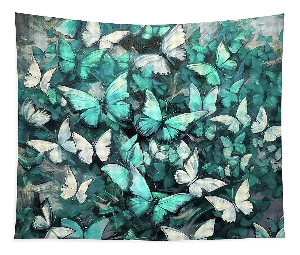 Butterflies Tapestry featuring the painting Visions Of Butterflies by Tina LeCour