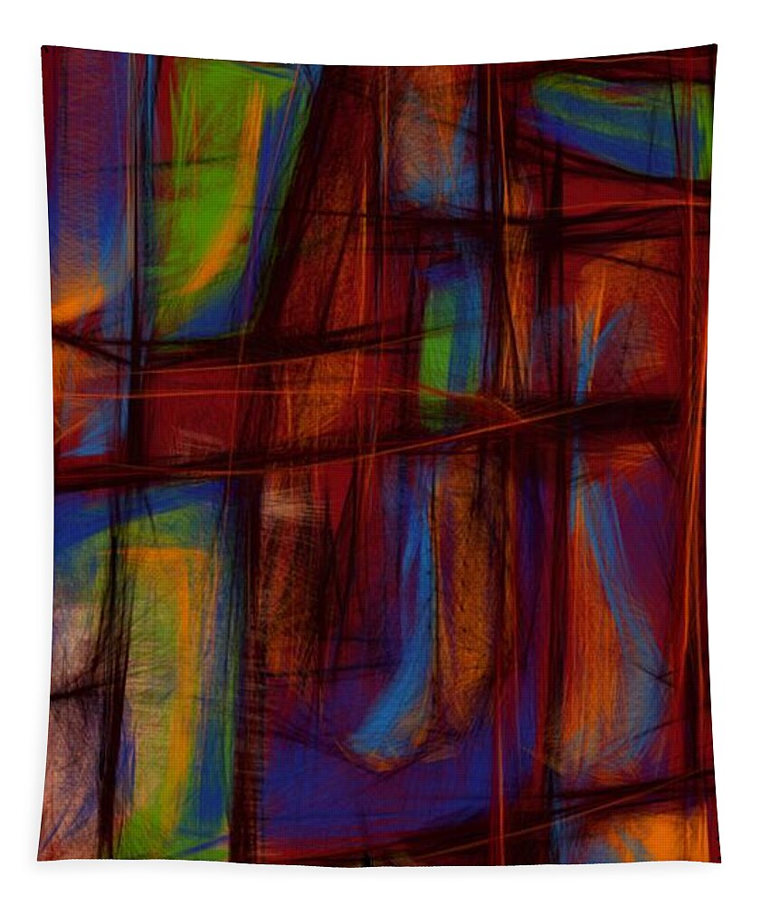 Vitrage Tapestry featuring the digital art Vitrage #12 by Ljev Rjadcenko