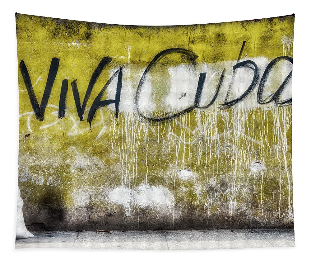 Viva Tapestry featuring the photograph Viva Cuba by Micah Offman