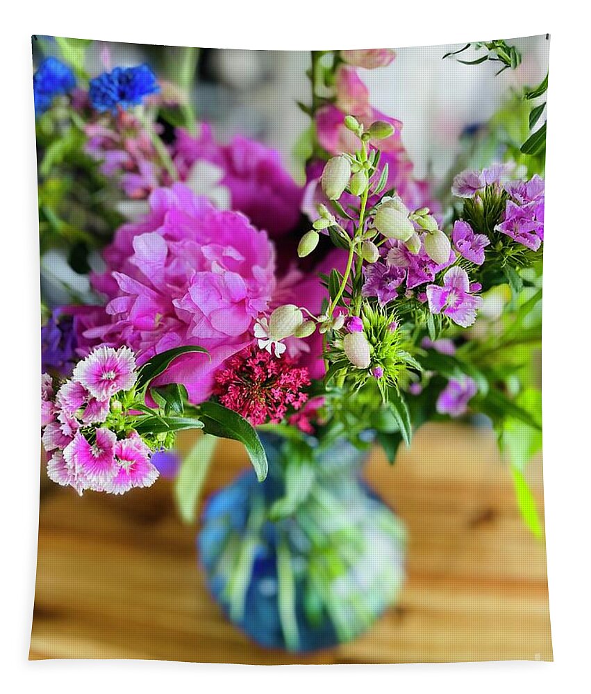 Bouquet Tapestry featuring the photograph Vivid Floral Bouquet by Carol Groenen