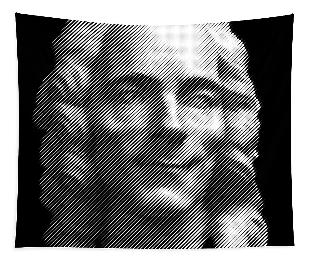 Voltaire Tapestry featuring the digital art Voltaire portrait by Cu Biz