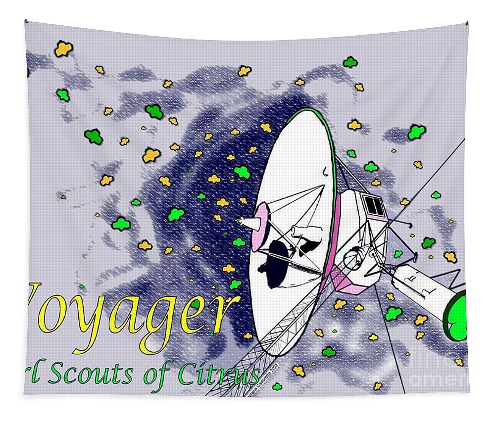 Girl Scout Tapestry featuring the digital art Voyager card by Merana Cadorette