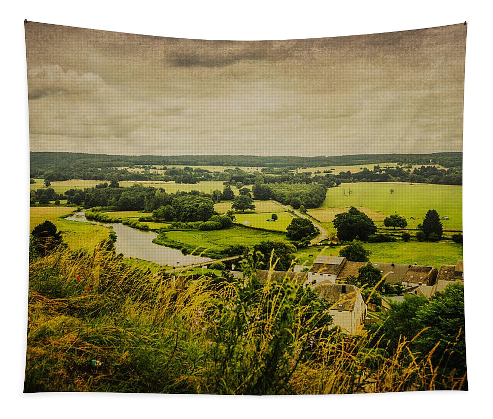 Land Tapestry featuring the photograph Vue sur Chassepierre by Yasmina Baggili