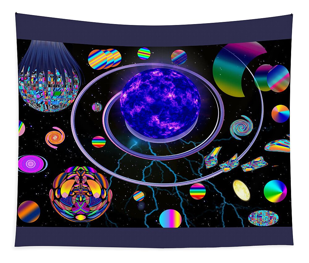 The Entranceway Tapestry featuring the digital art Wacky World of Ron Abstract by Ronald Mills