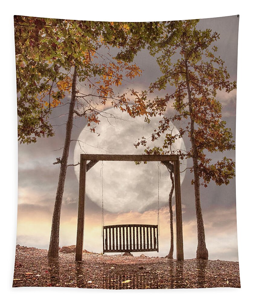 Carolina Tapestry featuring the photograph Waiting for You in the Soft Moonlight by Debra and Dave Vanderlaan