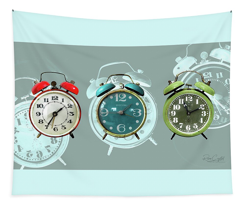 Clocks Tapestry featuring the photograph Wake Up Wake Up by Rene Crystal