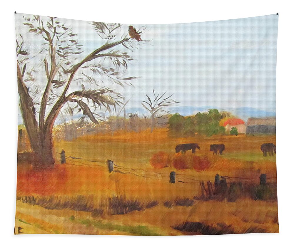 Idaho Tapestry featuring the painting Warm Winter's Day by Linda Feinberg