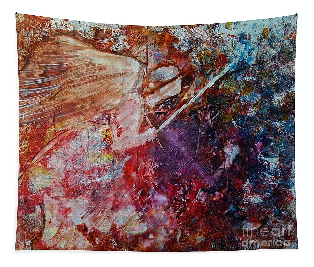 Angel Tapestry featuring the painting Warrior Angel by Deborah Nell