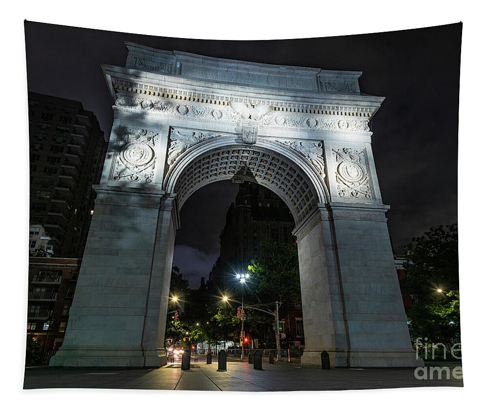 1892 Tapestry featuring the photograph Washington Square Arch The South Face #2 by Stef Ko