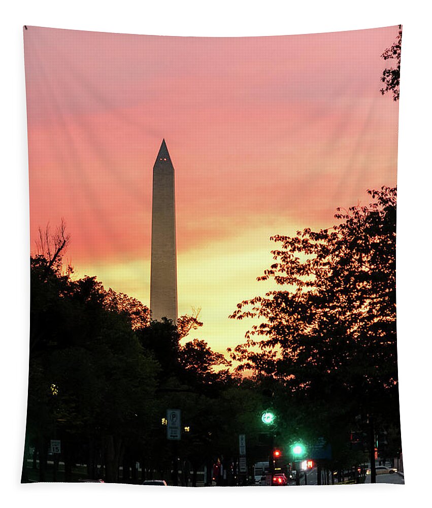 Washington Dc Tapestry featuring the photograph Washington sunset by Robert Miller