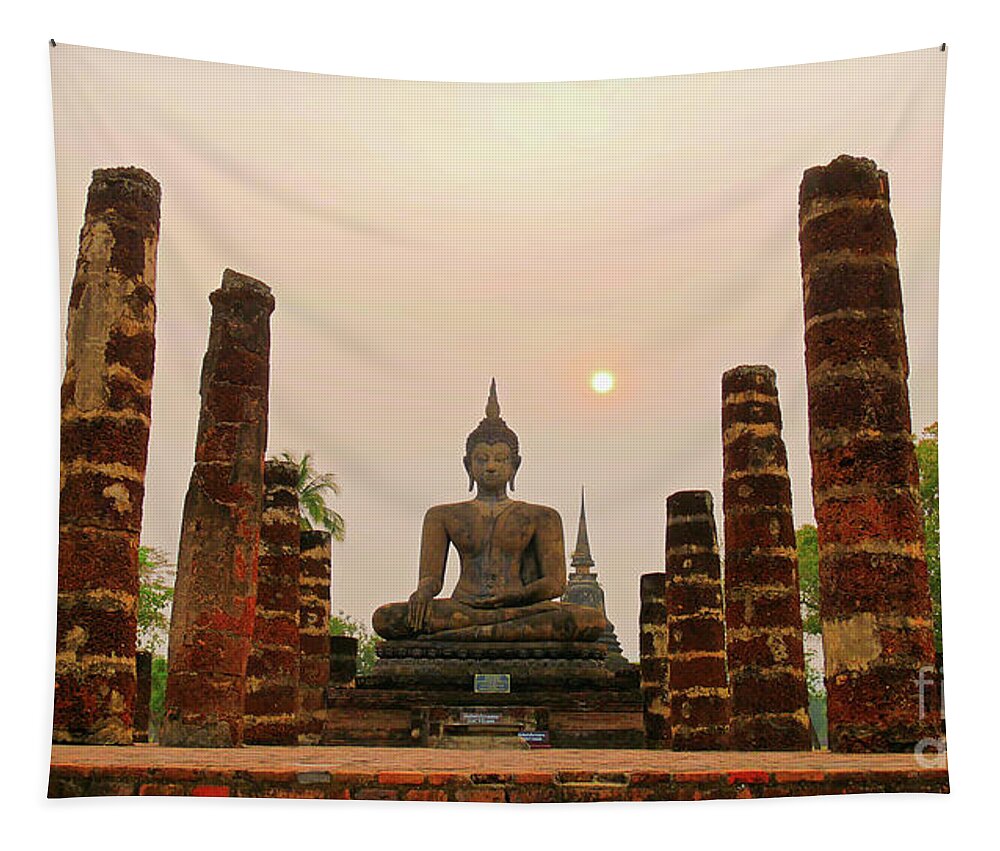 Ruins Tapestry featuring the photograph Wat Mahathat Temple by On da Raks