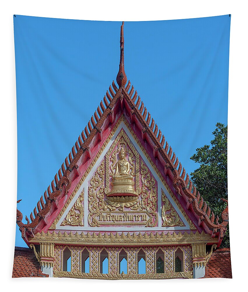Scenic Tapestry featuring the photograph Wat Si Ubon Rattanaram Temple Gate DTHU1188 by Gerry Gantt