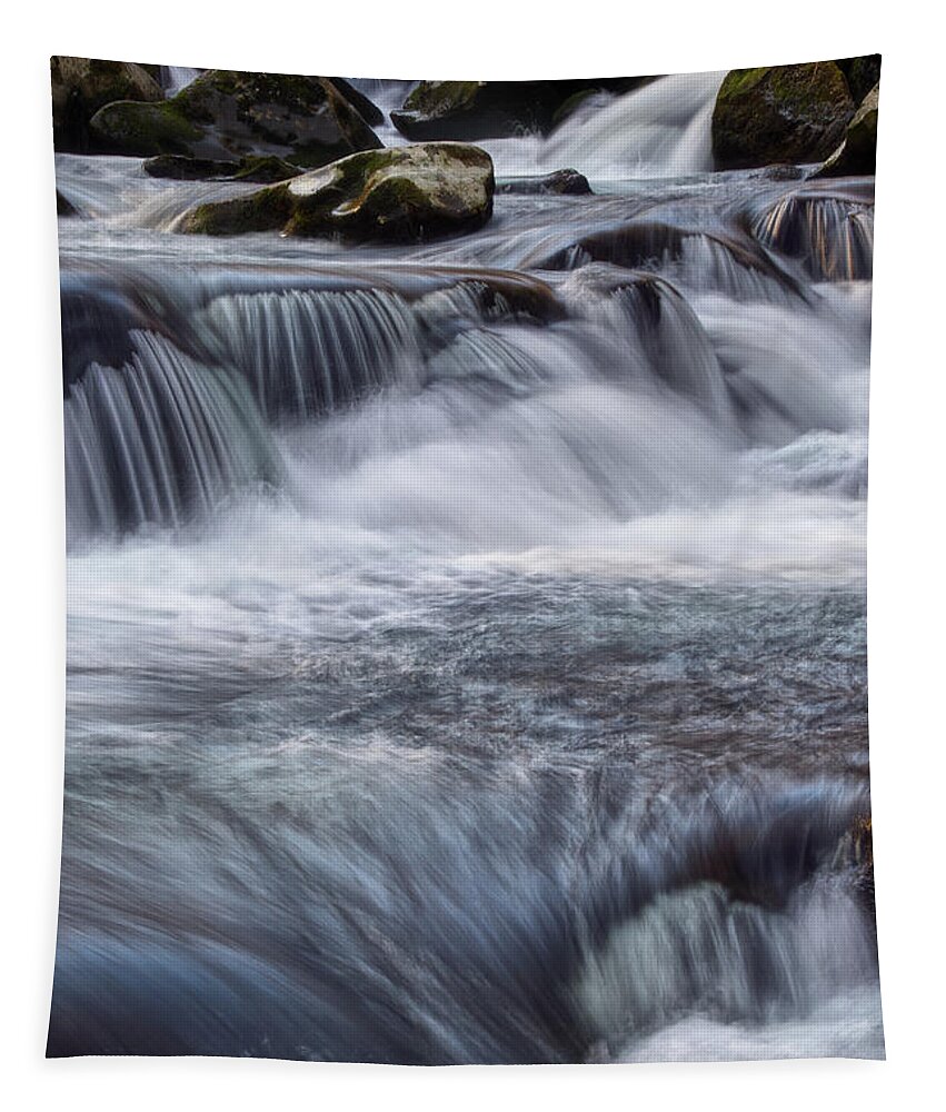 Middle Prong Tapestry featuring the photograph Water Chasing Gravity by Phil Perkins