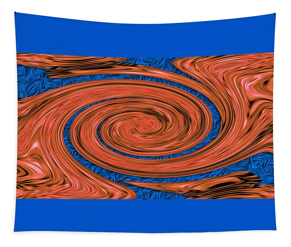 Digital Tapestry featuring the digital art Water Creates Lava Whirlpool by Ronald Mills