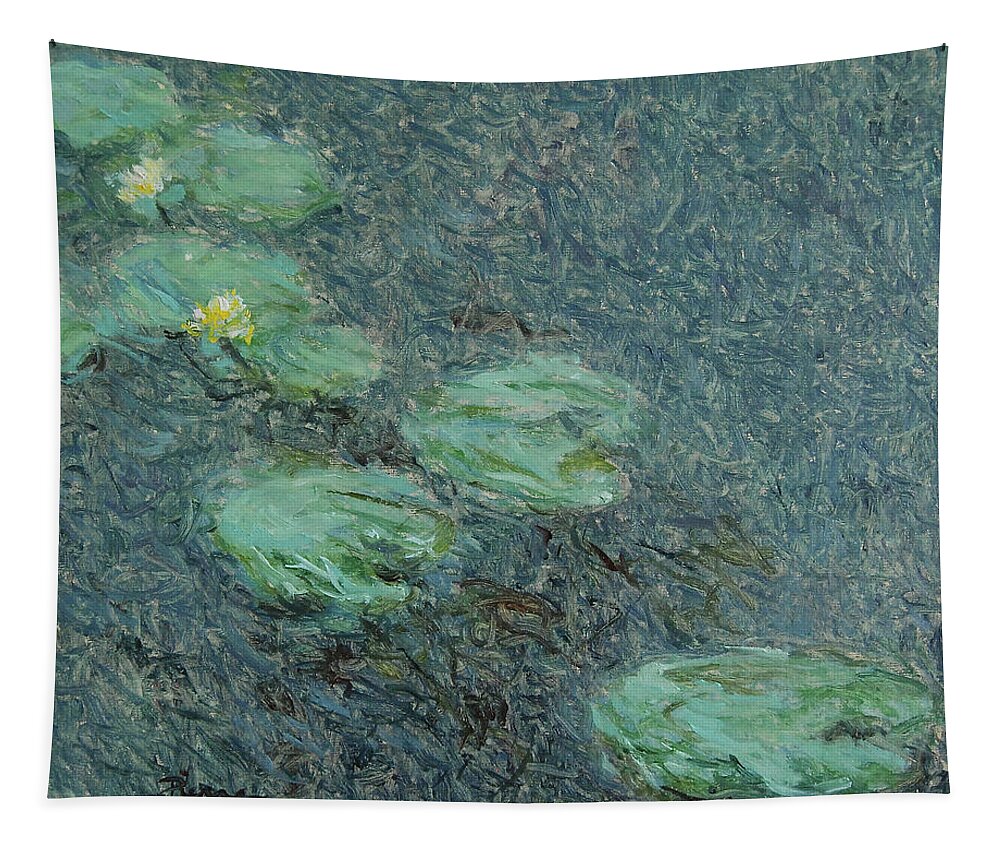 Water Lilies Tapestry featuring the painting Water lilies nr 10 by Pierre Dijk