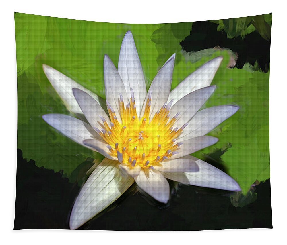 Water Lily Closeup Tapestry featuring the photograph Water Lily Closeup X100 by Rich Franco