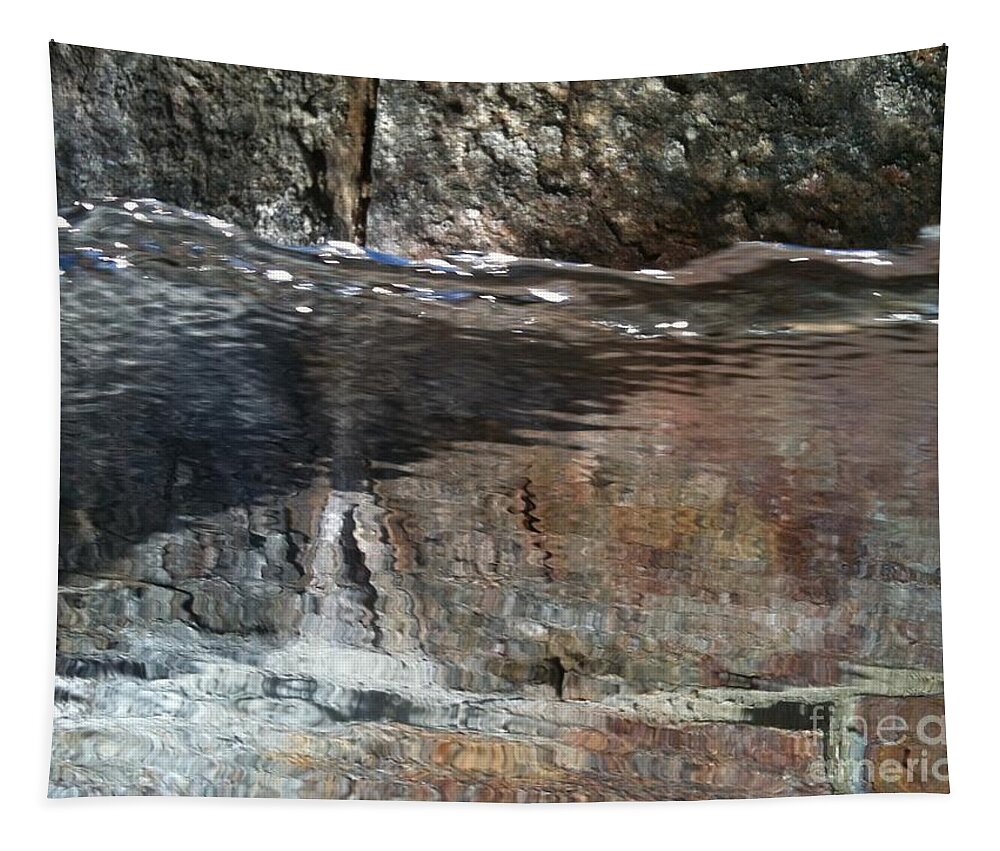  Tapestry featuring the photograph Water on stone by Mary Kobet