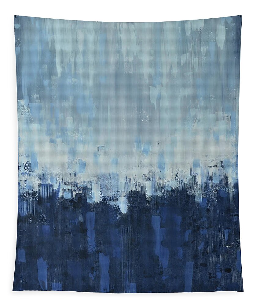 Blue Tapestry featuring the painting Farmhouse Blue by Alexis King-Glandon