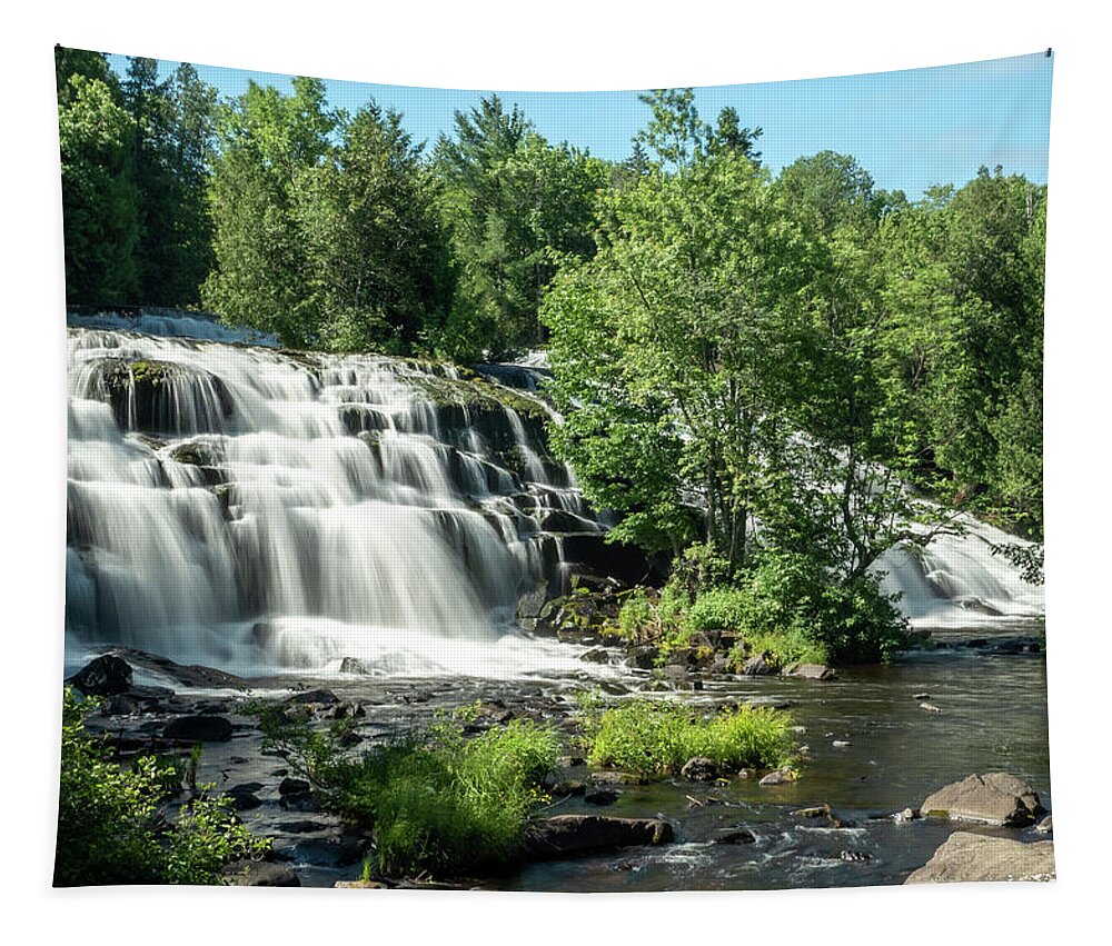 Bond Falls Tapestry featuring the photograph Waterfall at Bond Falls by Sandra J's