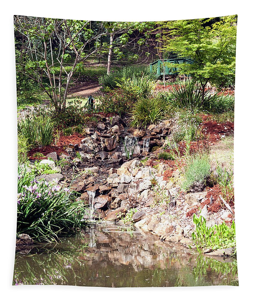 Waterfall Tapestry featuring the photograph Waterfall, Holberry House, Nannup, Western Australia by Elaine Teague