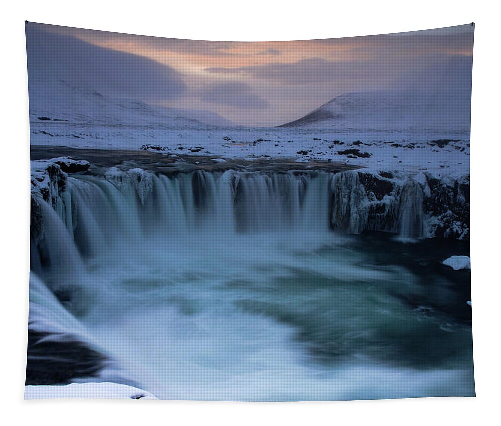 Godafoss Tapestry featuring the photograph North Of Eden - Godafoss Waterfall, Iceland by Earth And Spirit