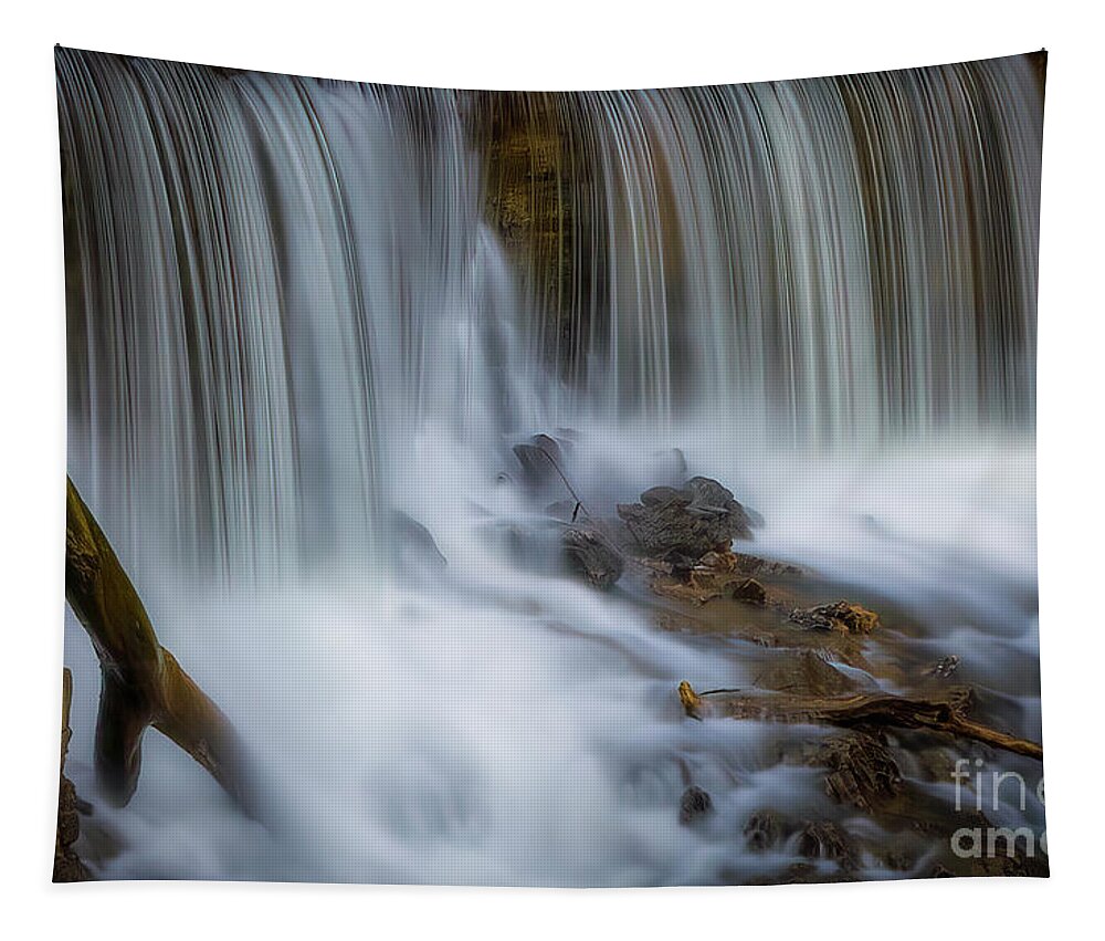 Amis Mill Tapestry featuring the photograph Waterfalls at Amis Mill by Shelia Hunt